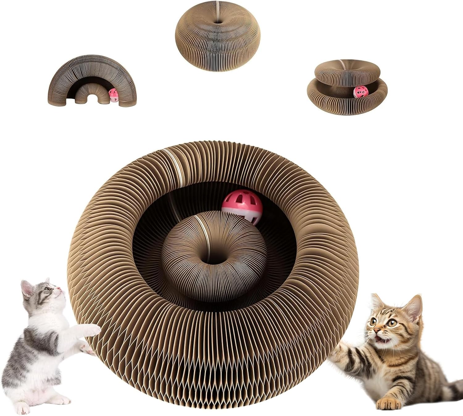 Interactive cardboard cat scratcher