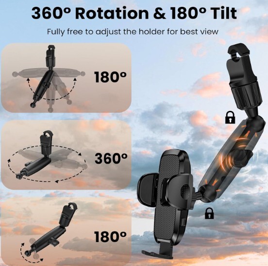 Rear View Mirror Phone Holder